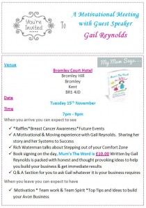 Avon Motivational Talk with Gail Reynolds at Bromley Court