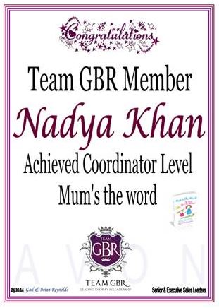 Nadya Khan Avon Campaign 16 incentive achievements 
