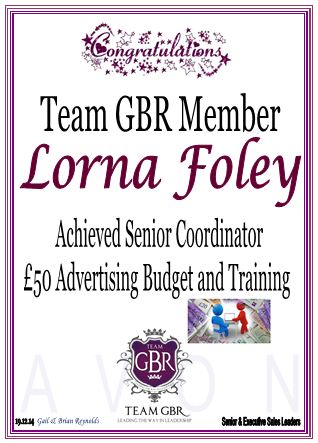 Avon campaign 1 and 2 incentive achievers - Lorna Foley Senior Coordinator