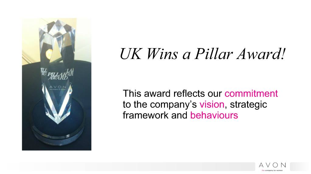 Avon Pillar Award UK 2015