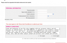 Registration form for avon