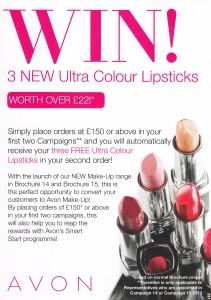 Win 3 NEW Avon Ultra Colour Lipsticks in August 2013 (campaigns 14 & 15)