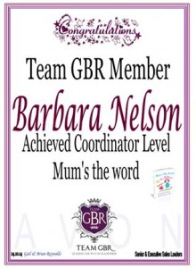 Barbara Nelson's Avon Campaign 16 incentive achievement