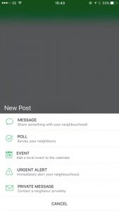 Options on the Nextdoor app for Avon