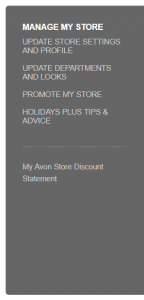 manage my Avon online store